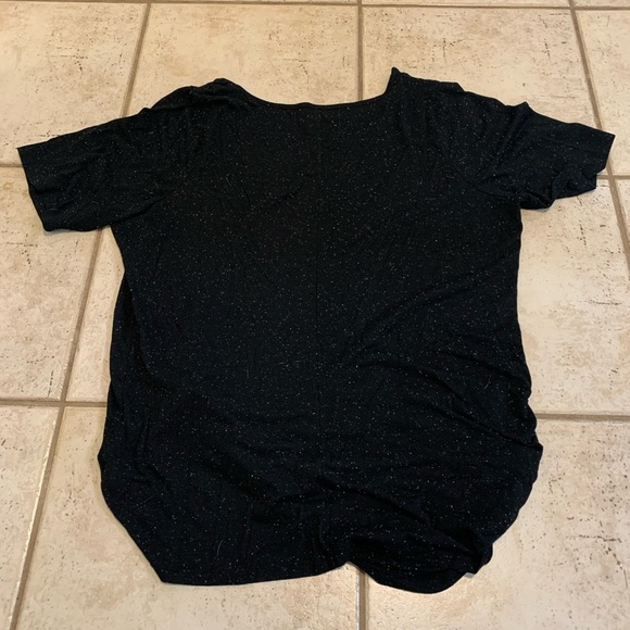 Lane Bryant Black Sparkle Ruched & Knot Detail Top - Plus Size 18/20 - Picture 3 of 8